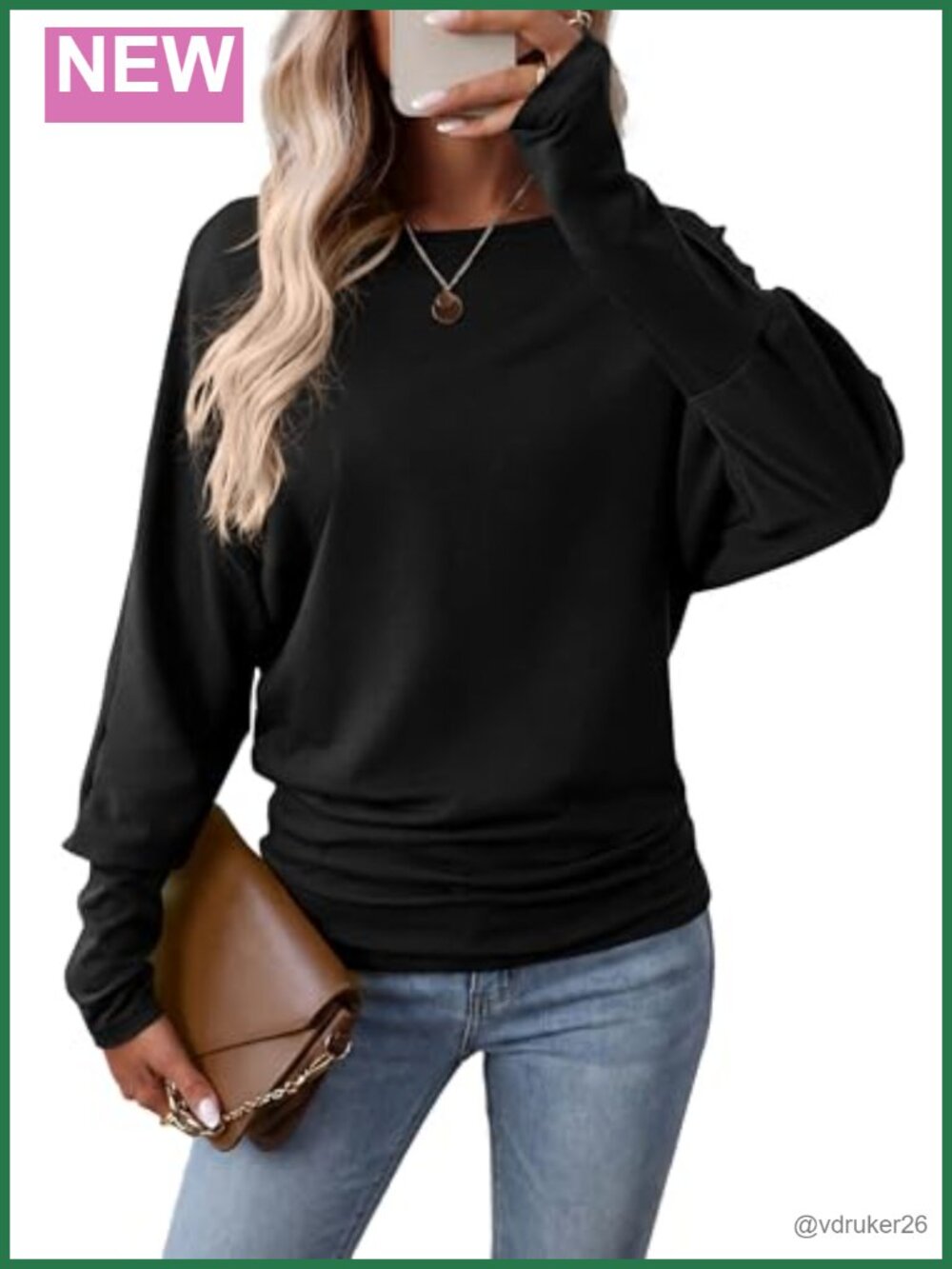 Womens Dolman Long Sleeve Batwing Top Draped Knit Cinched Waist Tunic